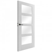 Opaque Tempered Glass Insert Panel Construction Door