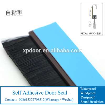 PVC Tape PP Brush Composite Door Seal Strips Self Adhesive Wooden Aluminium Glass Door Bottom Sweep Rubber Weather Strip